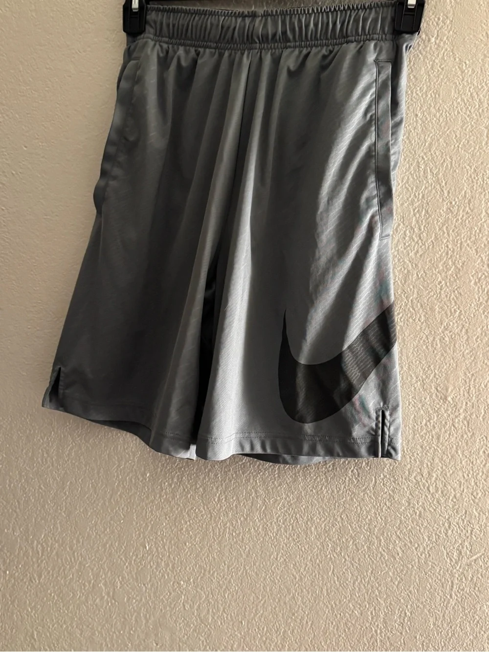 Nike Men's Athletic Shorts Gray with Black Swoosh